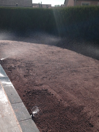 Ground prepared before installing irrigation